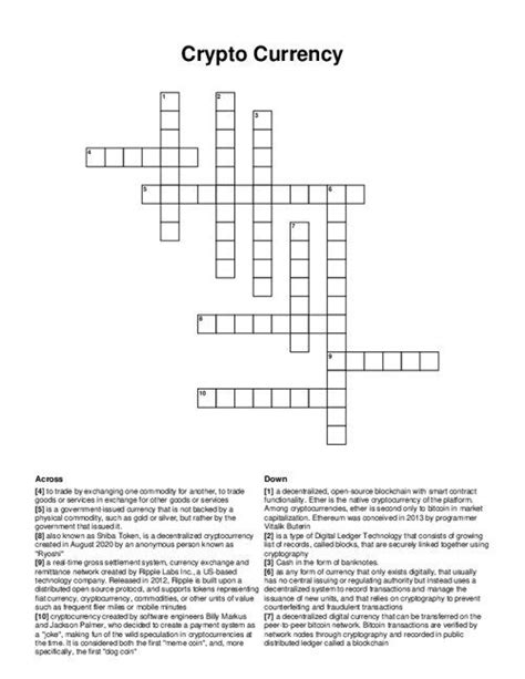 cryptocurrency crossword clue 7 letters